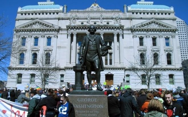 Indiana Statehouse a été au centre des manifestations le week-end