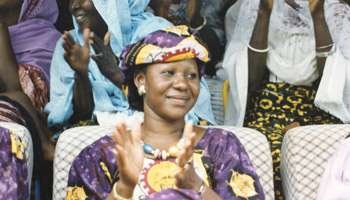 Mariam Sankara à Ouagadougou, en 1985, deux ans avant l'assassinat de son mari.